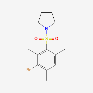 molecular formula C13H18BrNO2S B13371396 1-[(3-Bromo-2,4,6-trimethylphenyl)sulfonyl]pyrrolidine 