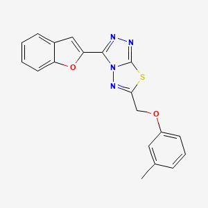molecular formula C19H14N4O2S B13371405 3-(1-Benzofuran-2-yl)-6-[(3-methylphenoxy)methyl][1,2,4]triazolo[3,4-b][1,3,4]thiadiazole 