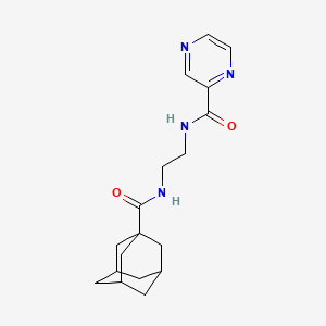 molecular formula C18H24N4O2 B13371412 N-{2-[(1-adamantylcarbonyl)amino]ethyl}-2-pyrazinecarboxamide 