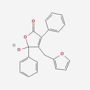 molecular formula C21H16O4 B13371417 4-(2-furylmethyl)-5-hydroxy-3,5-diphenyl-2(5H)-furanone 