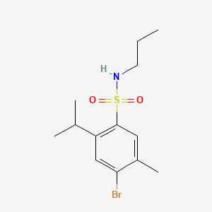 molecular formula C13H20BrNO2S B13371422 4-bromo-2-isopropyl-5-methyl-N-propylbenzenesulfonamide 
