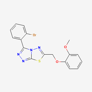 molecular formula C17H13BrN4O2S B13371430 3-(2-Bromophenyl)-6-[(2-methoxyphenoxy)methyl][1,2,4]triazolo[3,4-b][1,3,4]thiadiazole 