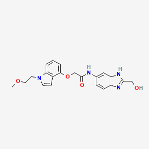 molecular formula C21H22N4O4 B13371447 N-[2-(hydroxymethyl)-1H-benzimidazol-6-yl]-2-{[1-(2-methoxyethyl)-1H-indol-4-yl]oxy}acetamide 