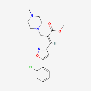 molecular formula C19H22ClN3O3 B13371453 Methyl 3-[5-(2-chlorophenyl)-3-isoxazolyl]-2-[(4-methyl-1-piperazinyl)methyl]acrylate 