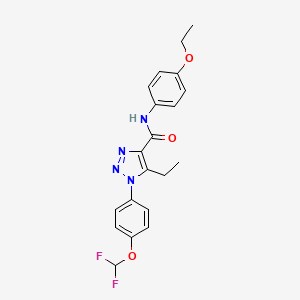 molecular formula C20H20F2N4O3 B13371458 1-[4-(difluoromethoxy)phenyl]-N-(4-ethoxyphenyl)-5-ethyl-1H-1,2,3-triazole-4-carboxamide 