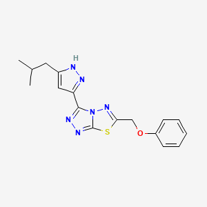 molecular formula C17H18N6OS B13371465 [3-(3-isobutyl-1H-pyrazol-5-yl)[1,2,4]triazolo[3,4-b][1,3,4]thiadiazol-6-yl]methyl phenyl ether 