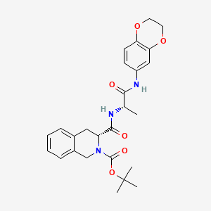 molecular formula C26H31N3O6 B13371474 tert-butyl 3-({[2-(2,3-dihydro-1,4-benzodioxin-6-ylamino)-1-methyl-2-oxoethyl]amino}carbonyl)-3,4-dihydro-2(1H)-isoquinolinecarboxylate 