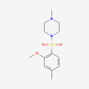 molecular formula C13H20N2O3S B13371496 Methyl 5-methyl-2-[(4-methyl-1-piperazinyl)sulfonyl]phenyl ether 
