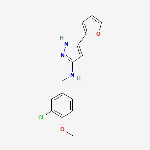 molecular formula C15H14ClN3O2 B13371500 N-(3-chloro-4-methoxybenzyl)-3-(furan-2-yl)-1H-pyrazol-5-amine 