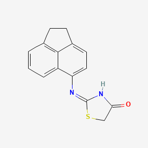 molecular formula C15H12N2OS B13371513 2-(1,2-Dihydro-5-acenaphthylenylimino)-1,3-thiazolidin-4-one 