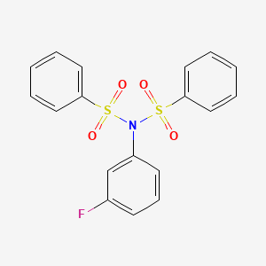 molecular formula C18H14FNO4S2 B13371527 N-(3-fluorophenyl)-N-(phenylsulfonyl)benzenesulfonamide 