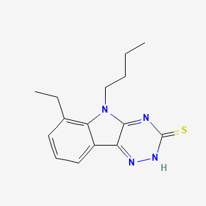 molecular formula C15H18N4S B13371555 5-butyl-6-ethyl-5H-[1,2,4]triazino[5,6-b]indole-3-thiol 