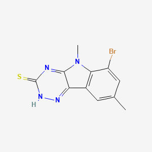 molecular formula C11H9BrN4S B13371585 6-bromo-5,8-dimethyl-5H-[1,2,4]triazino[5,6-b]indol-3-yl hydrosulfide 