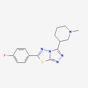 molecular formula C15H16FN5S B13371603 6-(4-Fluorophenyl)-3-(1-methyl-3-piperidinyl)[1,2,4]triazolo[3,4-b][1,3,4]thiadiazole 