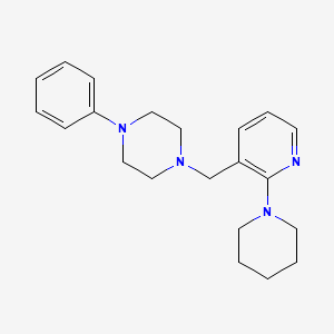 molecular formula C21H28N4 B13371624 1-Phenyl-4-{[2-(1-piperidinyl)-3-pyridinyl]methyl}piperazine 
