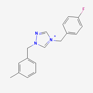 molecular formula C17H17FN3+ B13371626 4-(4-fluorobenzyl)-1-(3-methylbenzyl)-1H-1,2,4-triazol-4-ium 