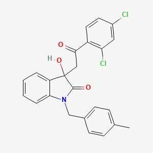 molecular formula C24H19Cl2NO3 B13371647 3-[2-(2,4-dichlorophenyl)-2-oxoethyl]-3-hydroxy-1-(4-methylbenzyl)-1,3-dihydro-2H-indol-2-one 