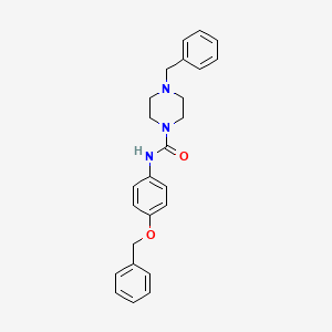 molecular formula C25H27N3O2 B13371650 4-benzyl-N-[4-(benzyloxy)phenyl]-1-piperazinecarboxamide 