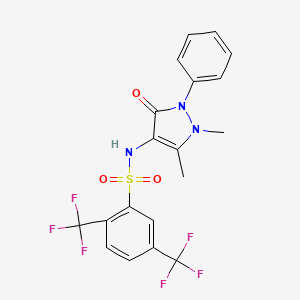 molecular formula C19H15F6N3O3S B13371660 N-(1,5-dimethyl-3-oxo-2-phenyl-2,3-dihydro-1H-pyrazol-4-yl)-2,5-bis(trifluoromethyl)benzenesulfonamide 