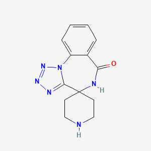 molecular formula C13H14N6O B13371665 5',6'-Dihydrospiro(piperidine-2,4'-tetraazolo[1,5-a][1,4]benzodiazepine)-6'-one 