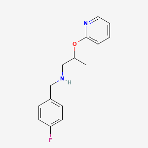 molecular formula C15H17FN2O B13371666 N-(4-fluorobenzyl)-2-(pyridin-2-yloxy)propan-1-amine 