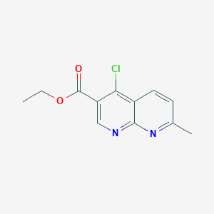 molecular formula C12H11ClN2O2 B1337172 Ethyl 4-chloro-7-methyl-1,8-naphthyridine-3-carboxylate CAS No. 33331-57-6