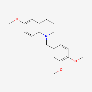 molecular formula C19H23NO3 B13371722 1-(3,4-Dimethoxybenzyl)-6-methoxy-1,2,3,4-tetrahydroquinoline 