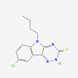 molecular formula C13H13ClN4S B13371731 5-butyl-8-chloro-5H-[1,2,4]triazino[5,6-b]indol-3-yl hydrosulfide 