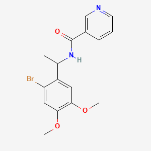 molecular formula C16H17BrN2O3 B13371747 N-[1-(2-bromo-4,5-dimethoxyphenyl)ethyl]nicotinamide 