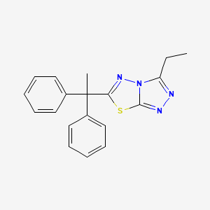molecular formula C19H18N4S B13371753 6-(1,1-Diphenylethyl)-3-ethyl[1,2,4]triazolo[3,4-b][1,3,4]thiadiazole 