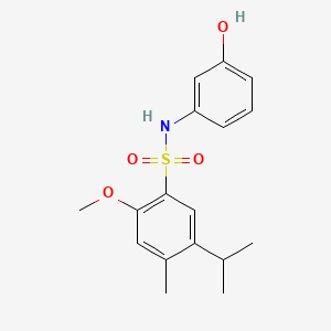 molecular formula C17H21NO4S B13371756 N-(3-hydroxyphenyl)-5-isopropyl-2-methoxy-4-methylbenzenesulfonamide 