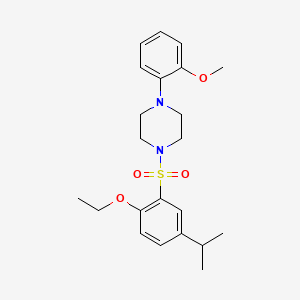 molecular formula C22H30N2O4S B13371799 1-[(2-Ethoxy-5-isopropylphenyl)sulfonyl]-4-(2-methoxyphenyl)piperazine 