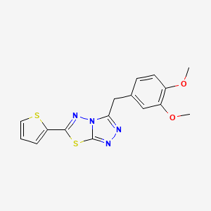 molecular formula C16H14N4O2S2 B13371828 3-(3,4-Dimethoxybenzyl)-6-(2-thienyl)[1,2,4]triazolo[3,4-b][1,3,4]thiadiazole 