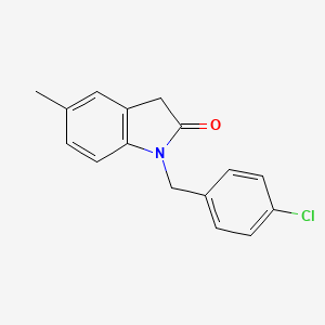 molecular formula C16H14ClNO B13371832 1-(4-chlorobenzyl)-5-methyl-1,3-dihydro-2H-indol-2-one 