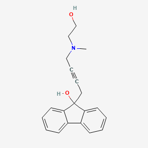 molecular formula C20H21NO2 B13371857 9-{4-[(2-hydroxyethyl)(methyl)amino]-2-butynyl}-9H-fluoren-9-ol 