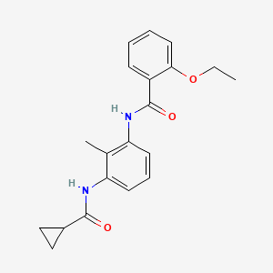 molecular formula C20H22N2O3 B13371863 N-{3-[(cyclopropylcarbonyl)amino]-2-methylphenyl}-2-ethoxybenzamide 
