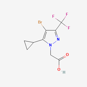 molecular formula C9H8BrF3N2O2 B1337187 [4-溴-5-环丙基-3-(三氟甲基)-1H-吡唑-1-基]乙酸 CAS No. 1001518-92-8