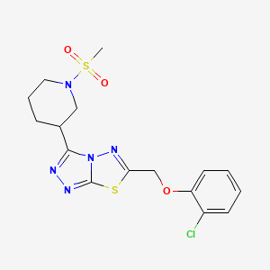 molecular formula C16H18ClN5O3S2 B13371932 2-Chlorophenyl {3-[1-(methylsulfonyl)-3-piperidinyl][1,2,4]triazolo[3,4-b][1,3,4]thiadiazol-6-yl}methyl ether 