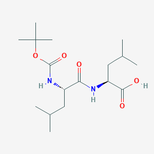 molecular formula C17H32N2O5 B1337194 (S)-2-((S)-2-((tert-Butoxycarbonyl)amino)-4-methylpentanamido)-4-methylpentanoic acid CAS No. 15136-12-6