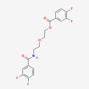 molecular formula C18H15F4NO4 B13371943 2-{2-[(3,4-Difluorobenzoyl)amino]ethoxy}ethyl 3,4-difluorobenzoate 