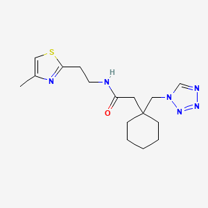 molecular formula C16H24N6OS B13371966 N-[2-(4-methyl-1,3-thiazol-2-yl)ethyl]-2-[1-(1H-tetraazol-1-ylmethyl)cyclohexyl]acetamide 