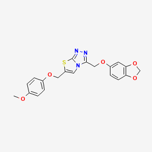 molecular formula C20H17N3O5S B13372037 3-[(1,3-Benzodioxol-5-yloxy)methyl]-6-[(4-methoxyphenoxy)methyl][1,3]thiazolo[2,3-c][1,2,4]triazole 