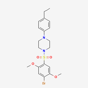 molecular formula C20H25BrN2O4S B13372045 1-[(4-Bromo-2,5-dimethoxyphenyl)sulfonyl]-4-(4-ethylphenyl)piperazine 
