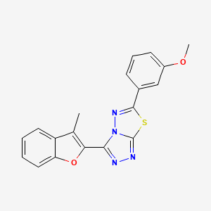 molecular formula C19H14N4O2S B13372049 6-(3-Methoxyphenyl)-3-(3-methyl-1-benzofuran-2-yl)[1,2,4]triazolo[3,4-b][1,3,4]thiadiazole 