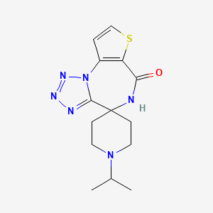 molecular formula C14H18N6OS B13372053 1-Isopropyl-5',6'-dihydrospiro(piperidine-4,4'-tetraazolo[1,5-a]thieno[2,3-f][1,4]diazepine)-6'-one 