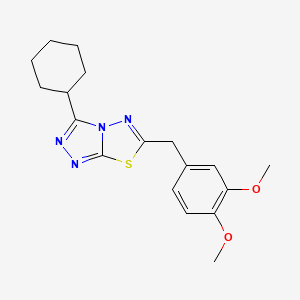 molecular formula C18H22N4O2S B13372070 3-Cyclohexyl-6-(3,4-dimethoxybenzyl)[1,2,4]triazolo[3,4-b][1,3,4]thiadiazole 