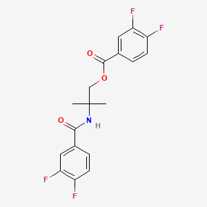 molecular formula C18H15F4NO3 B13372074 2-[(3,4-Difluorobenzoyl)amino]-2-methylpropyl 3,4-difluorobenzoate 