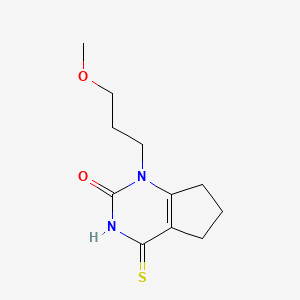 molecular formula C11H16N2O2S B13372080 1-(3-methoxypropyl)-4-thioxo-1,3,4,5,6,7-hexahydro-2H-cyclopenta[d]pyrimidin-2-one 