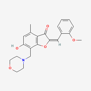 molecular formula C22H23NO5 B13372083 6-hydroxy-2-(2-methoxybenzylidene)-4-methyl-7-(4-morpholinylmethyl)-1-benzofuran-3(2H)-one 