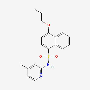 molecular formula C19H20N2O3S B13372145 N-(4-methyl-2-pyridinyl)-4-propoxy-1-naphthalenesulfonamide 